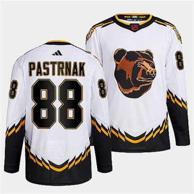 Boston Boston Bruins #88 David Pastrnak Men's adidas Reverse Retro 2.0 Authentic Player Jersey - White Men's
